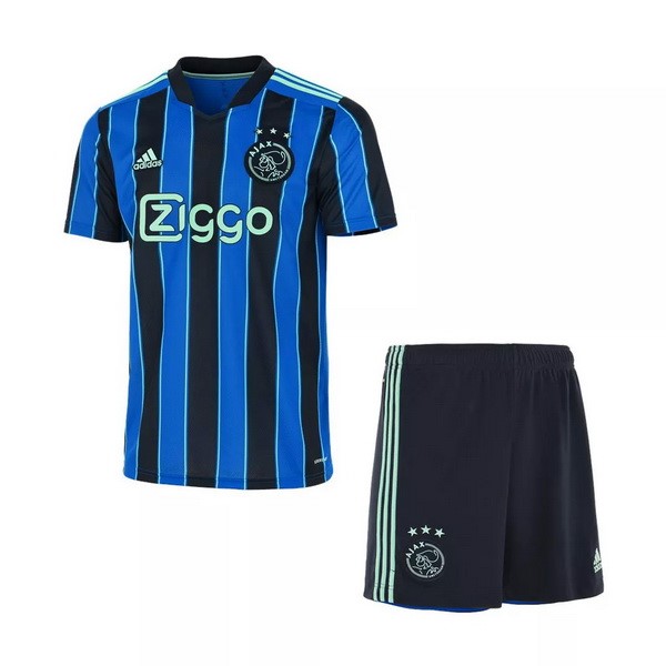 Trikot Ajax Auswarts Kinder 2021-22 Blau Fussballtrikots Günstig